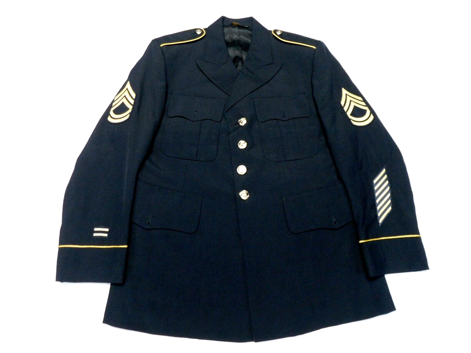 US Army ASU Coat 43 Short Dress Blue 450 Poly/Wool Service SFC Jacket Uniform