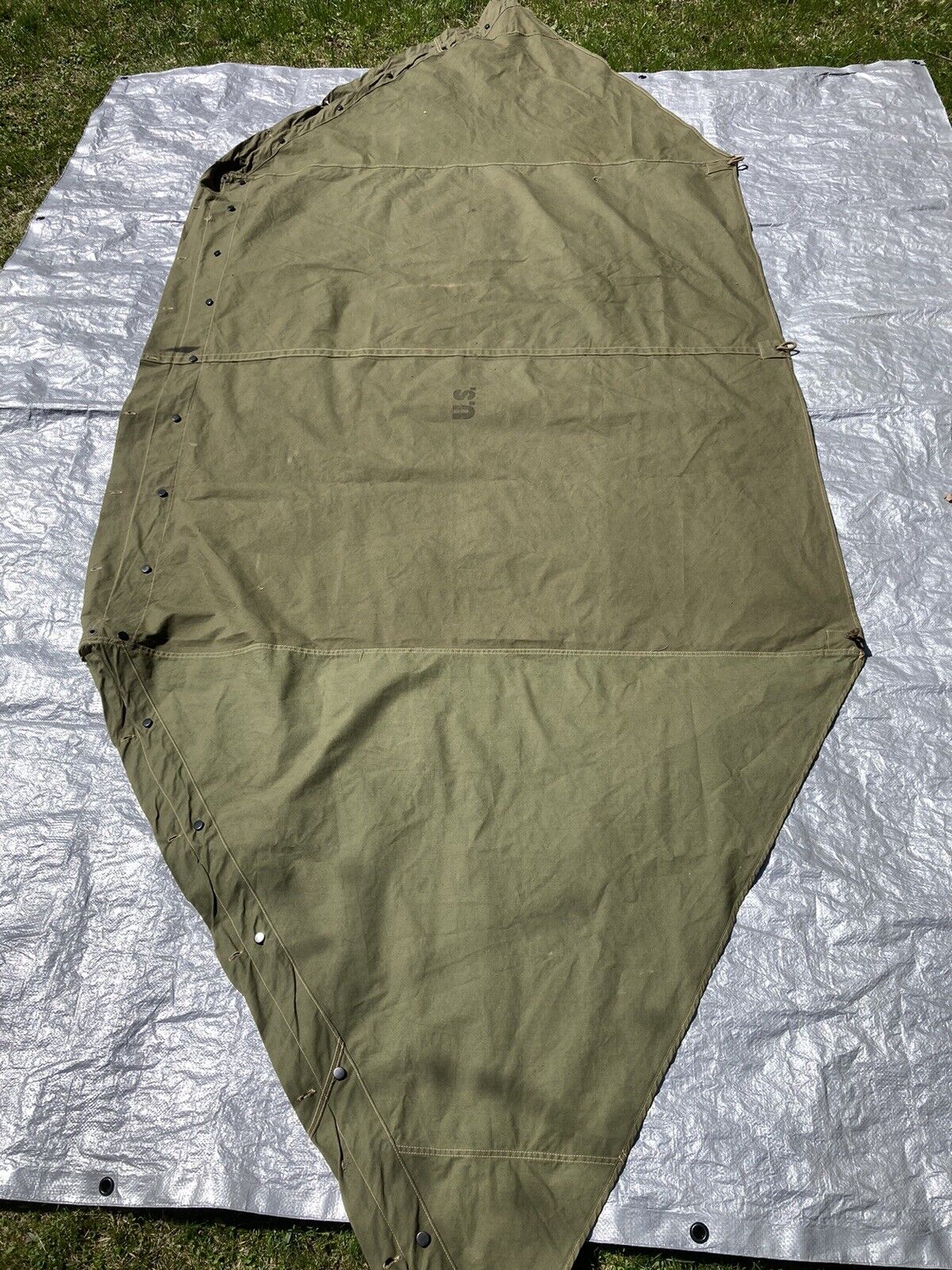 1945 WW2 US Army Shelter Half Pup Tent Fraser Products USA