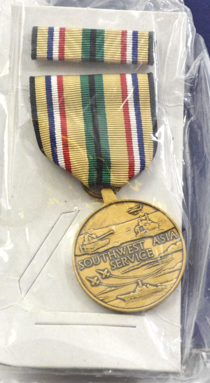 U.S. Military Southwest Asia  Service Bronze Medal and Ribbon mint in Box
