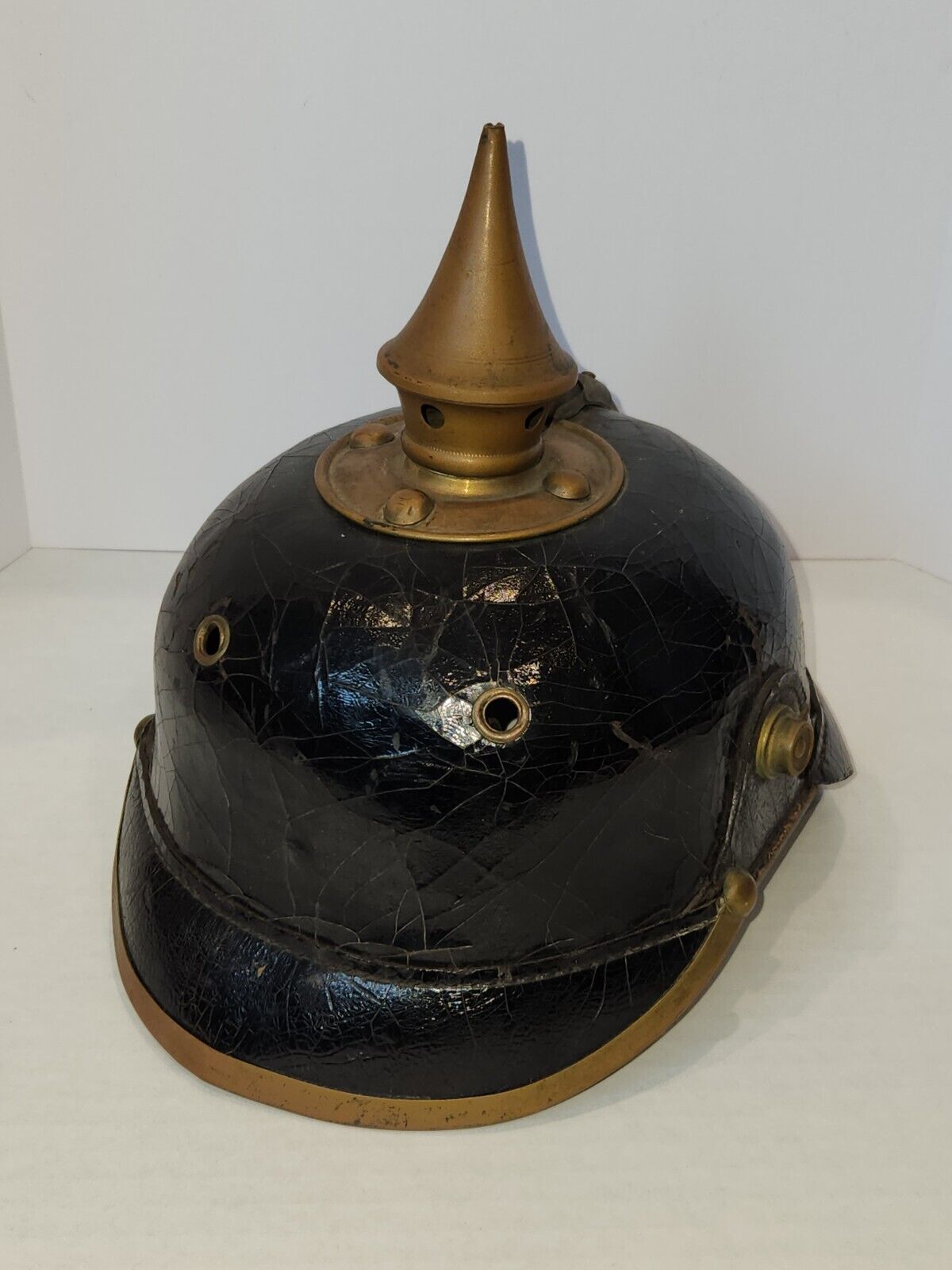 WWI German Pickelhaube Spiked Helmet, Unit Marked J.R.69 & Dated