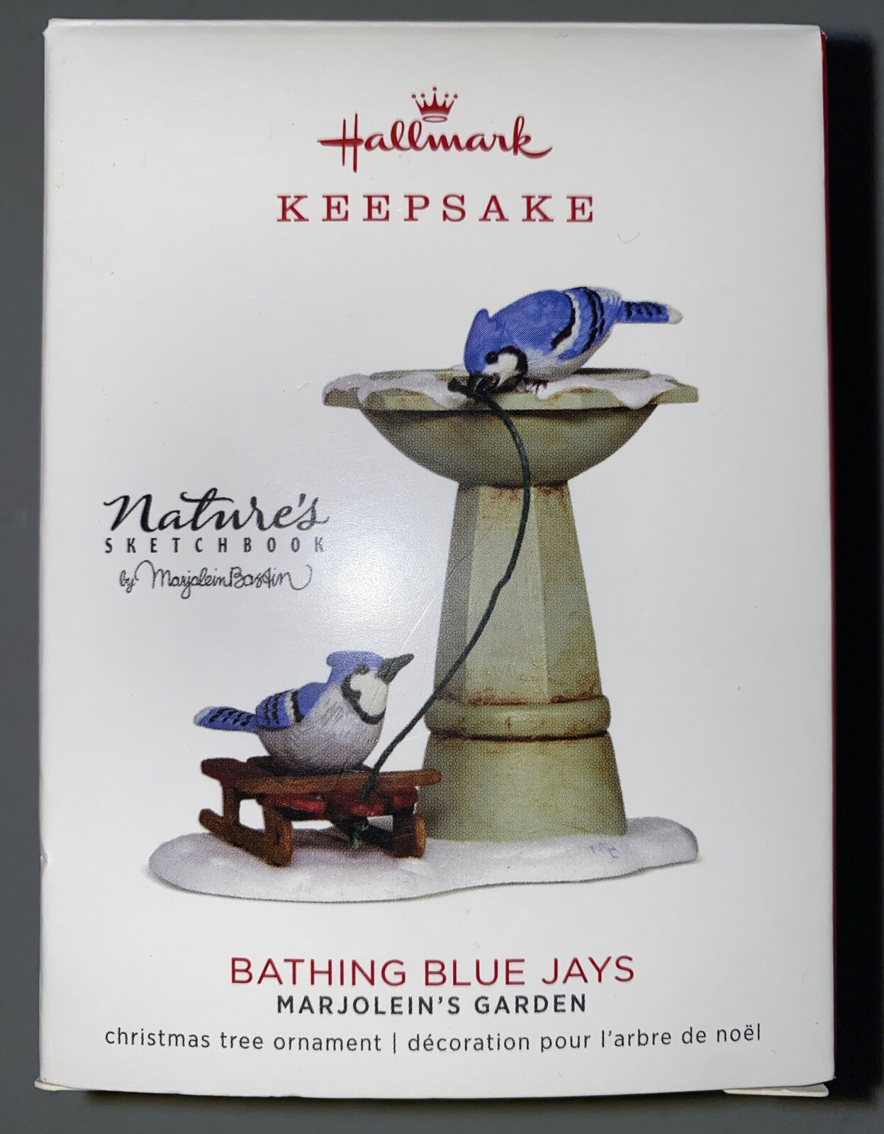 Hallmark Keepsake Ornament 2018 Bathing Blue Jays 5th Marjolein's Garden Nature