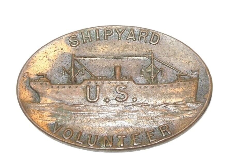 Original WWI US Military Home Front Shipyard Volunteer Pin