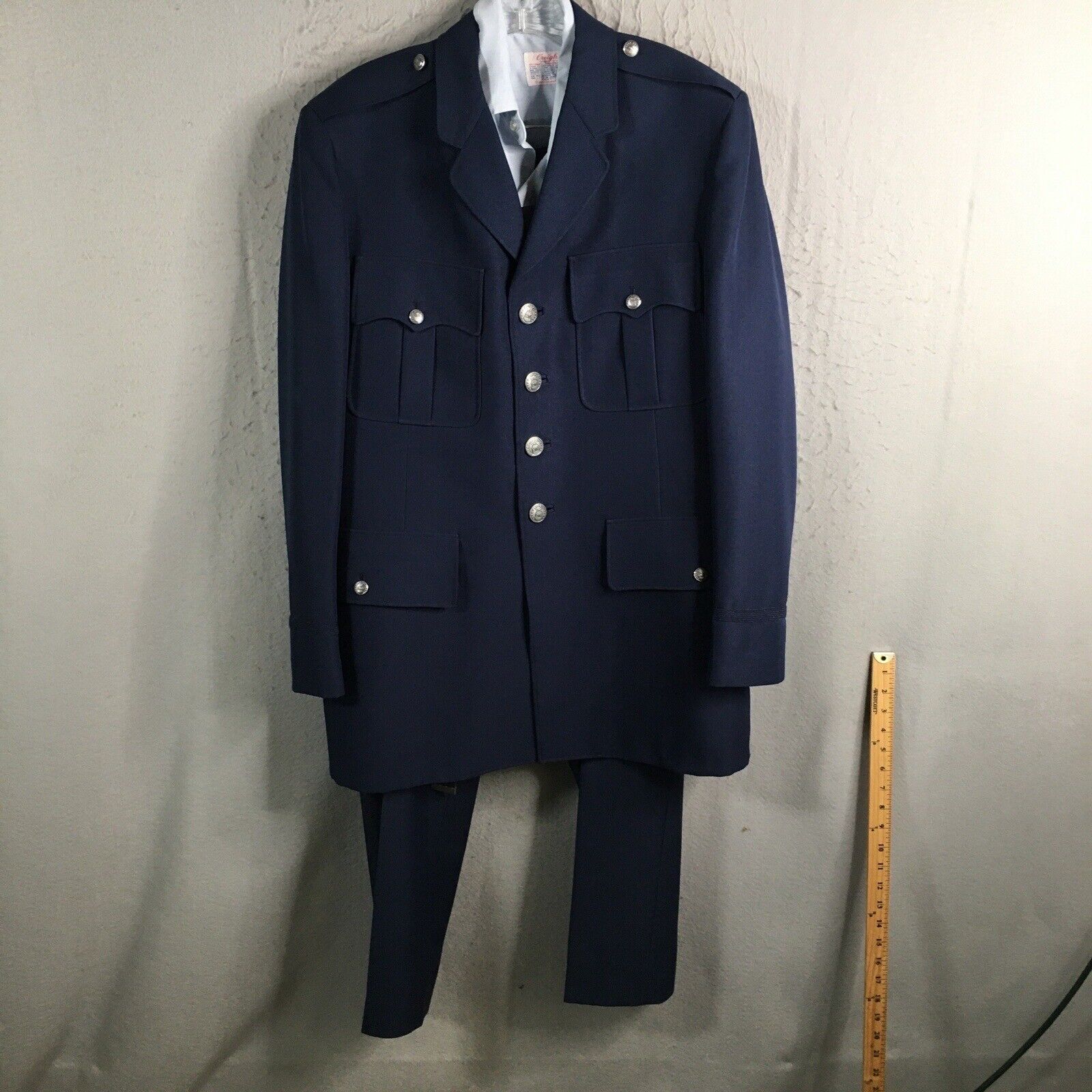 Vintage Air Force Officer Uniform Blue Service Dress Military 1980s 4 Piece Set