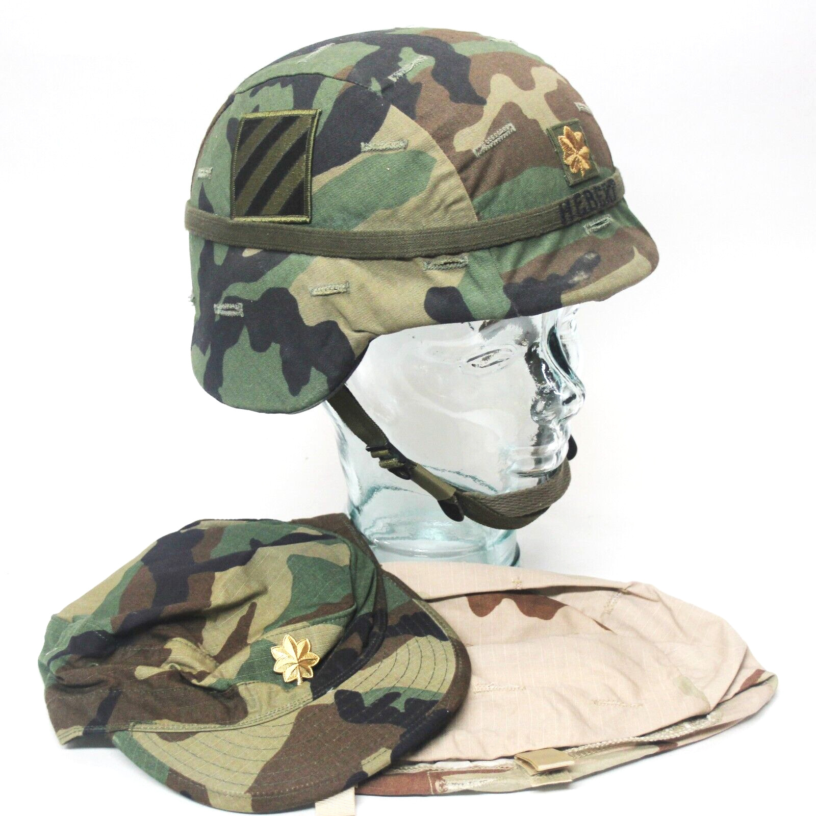 1990s PASGT helmet medium 3rd Infantry USGI w/ desert cover patrol cap GWOT LBT