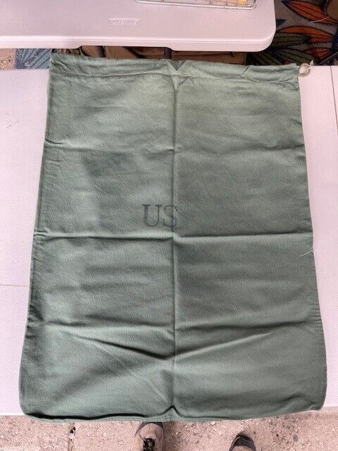 US Army BARRACKS BAG OD Green 100% Cotton Large Laundry Bag - Used