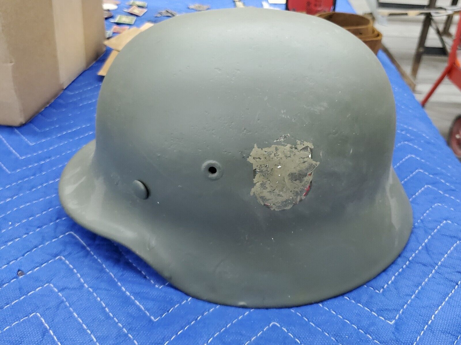 Vintage WW 2 German Helmet EF64?  Ships Free Read Description