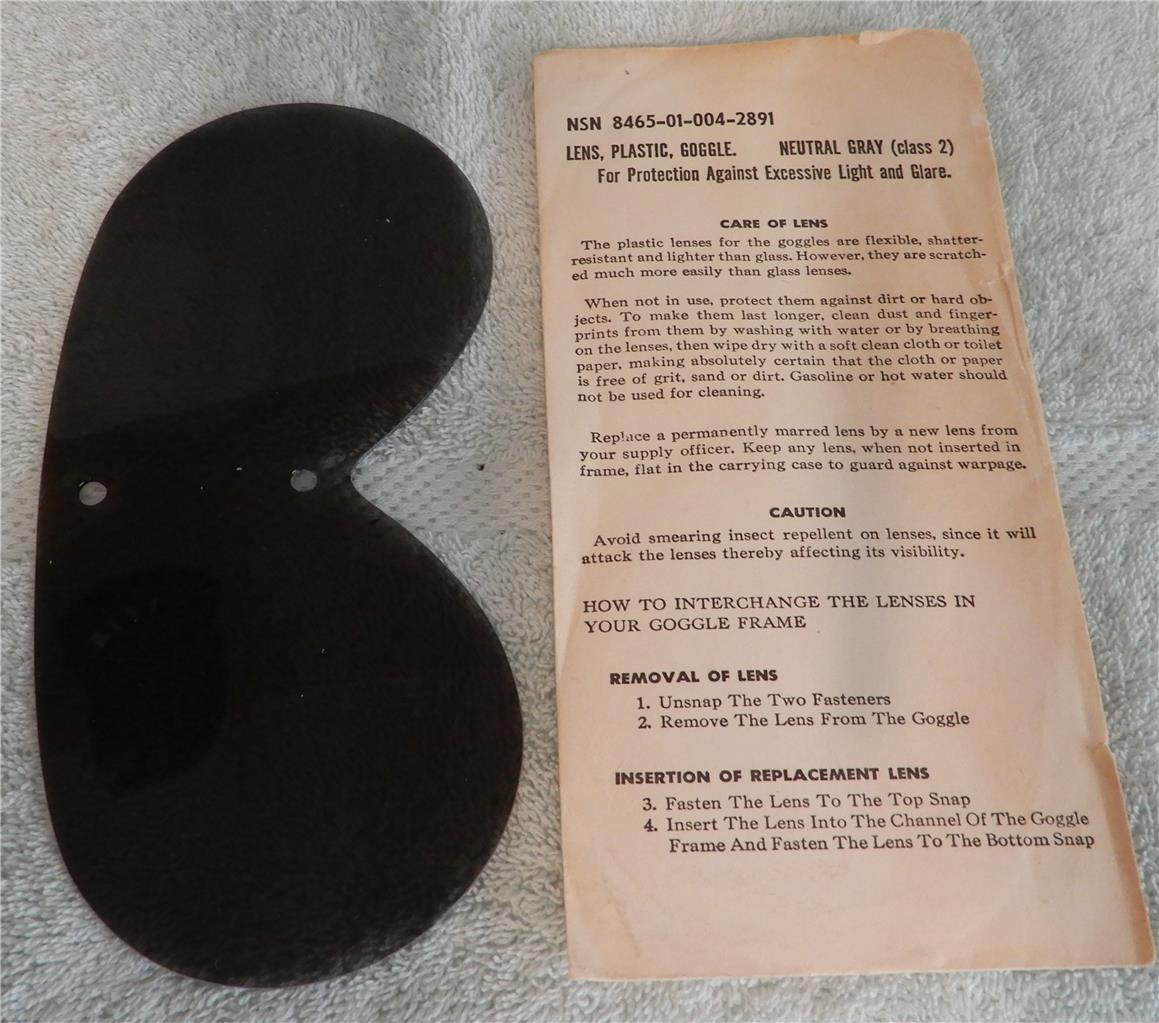 TWO Military Goggle Lens Original Envelopes  NSN 8465-01-004-2891