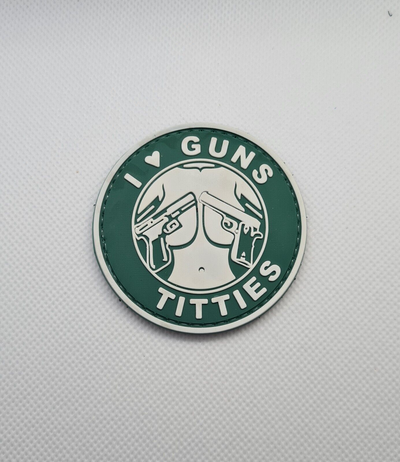 Guns and Titties Starbucks 3D PVC Tactical Morale Patch – Hook Backed
