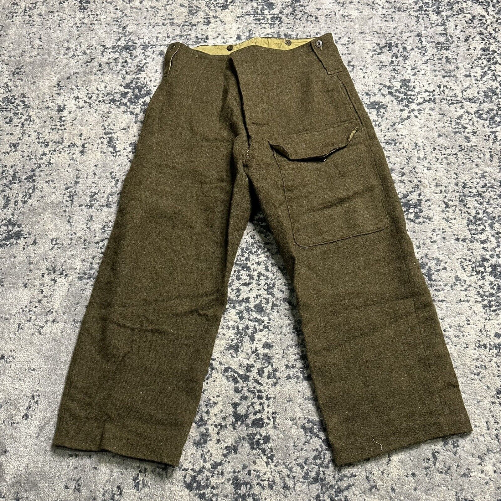 Vintage Military Pants Womens 32x37 Battle Dress Trousers Serge Bond Clothes 50s