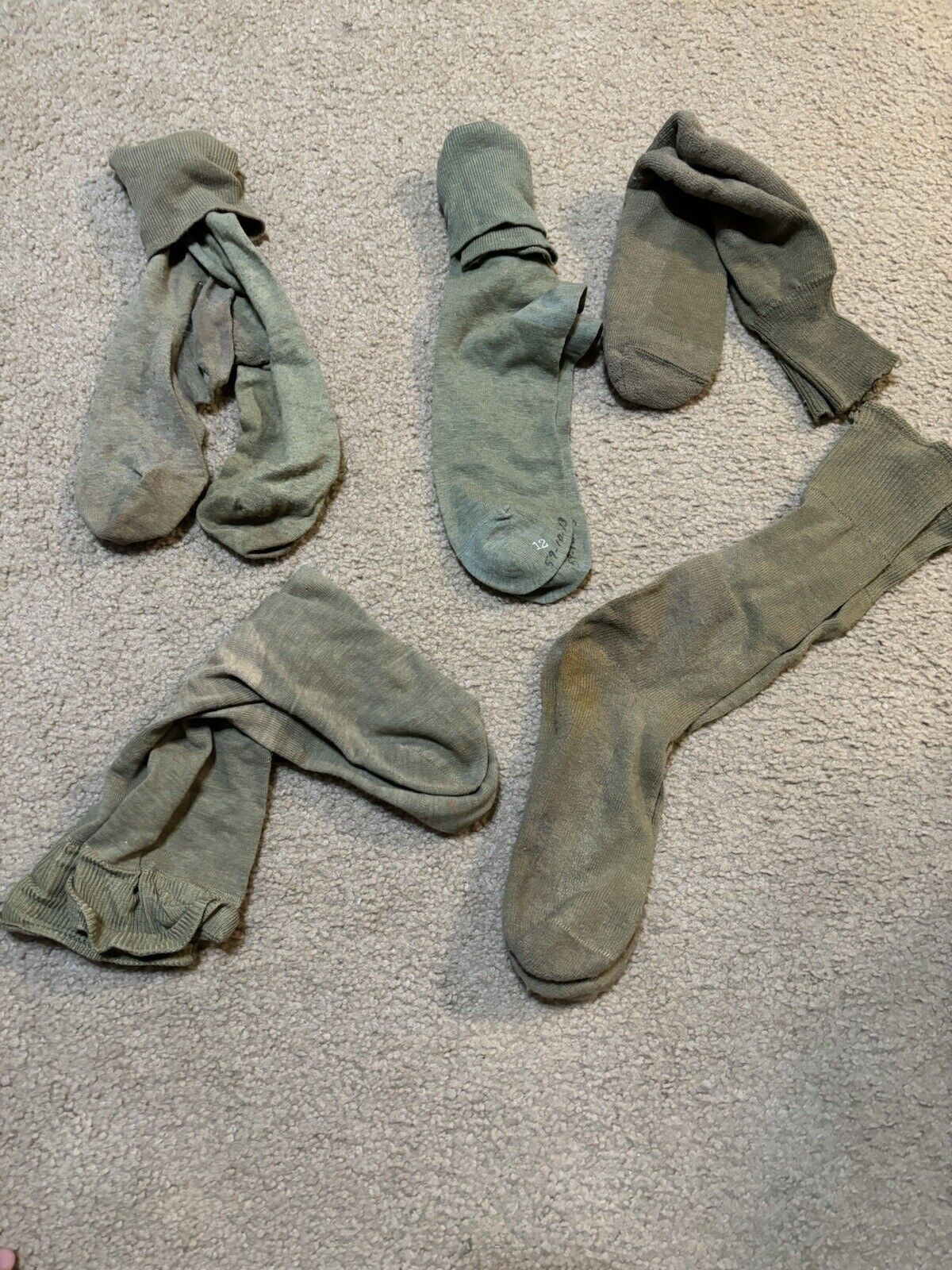 5 matched pairs of USGI wartime socks -used/salty WWII WW2