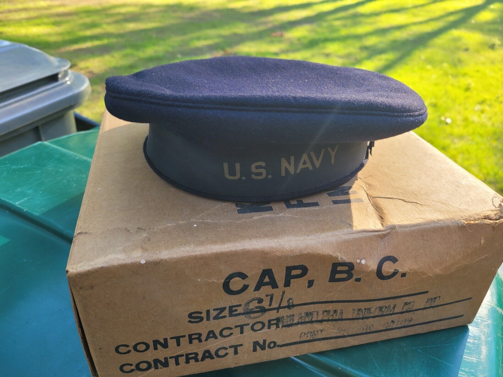 US Navy Vtg WWII Enlisted Wool Hat  Military Uniform Cap Beret W/Original Box