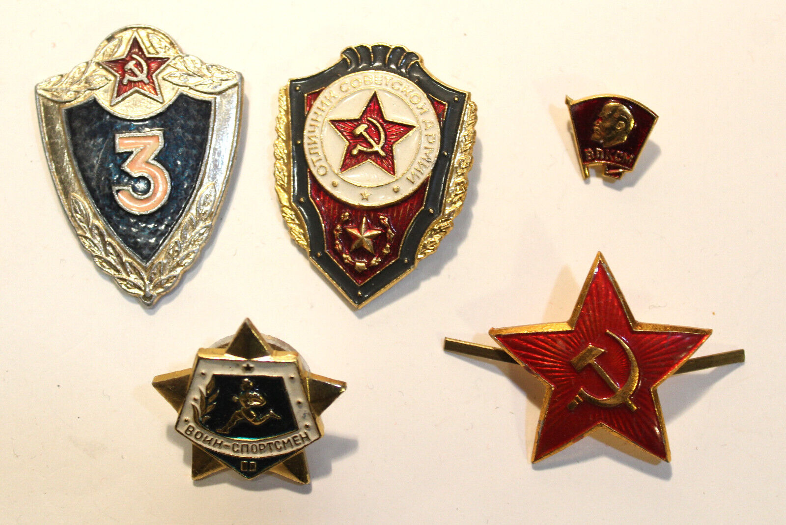 5 Soviet USSR Russian Army Enlisted soldier badges