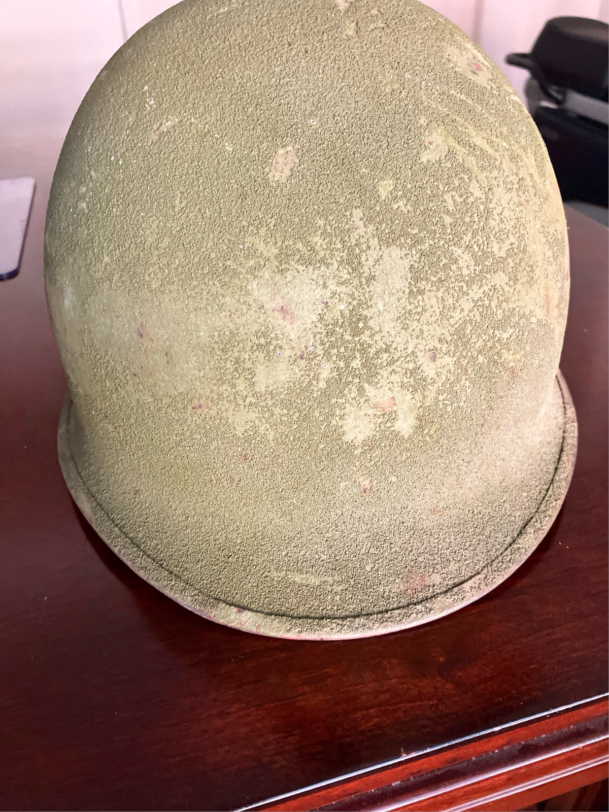 Original US Army WWII M1 Steel Helmet, Rear Seam, Swivel Bale