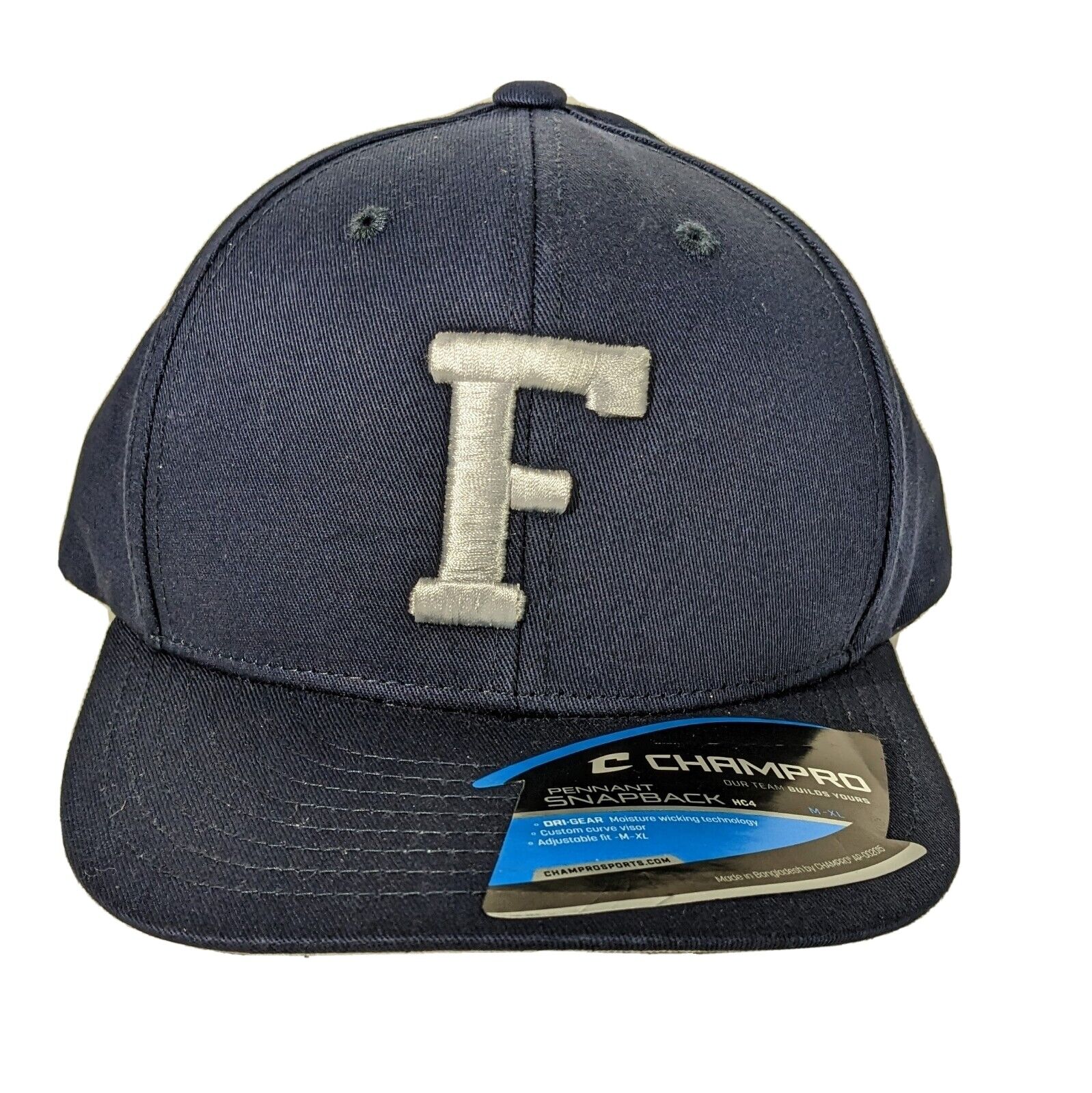 Baseball Hat with F Blue with F Logo Snapback Medium - XL