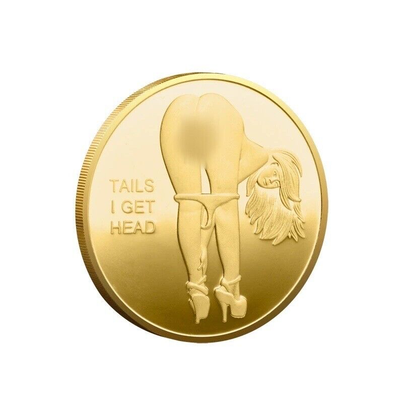 10Pc Gold Tails I Get Head  Sexy Heads Tails Challenge Token Coin Souvenir Coin