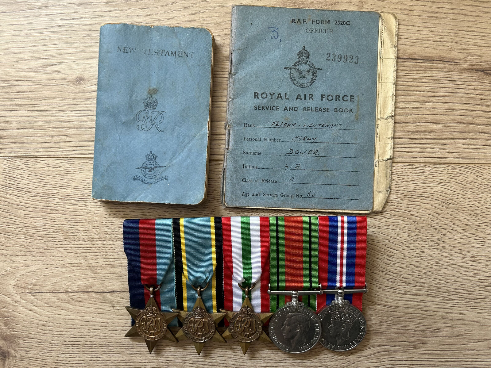 A WW2 RAF Air crew Europe Bomber Command Medal Group with Pay book