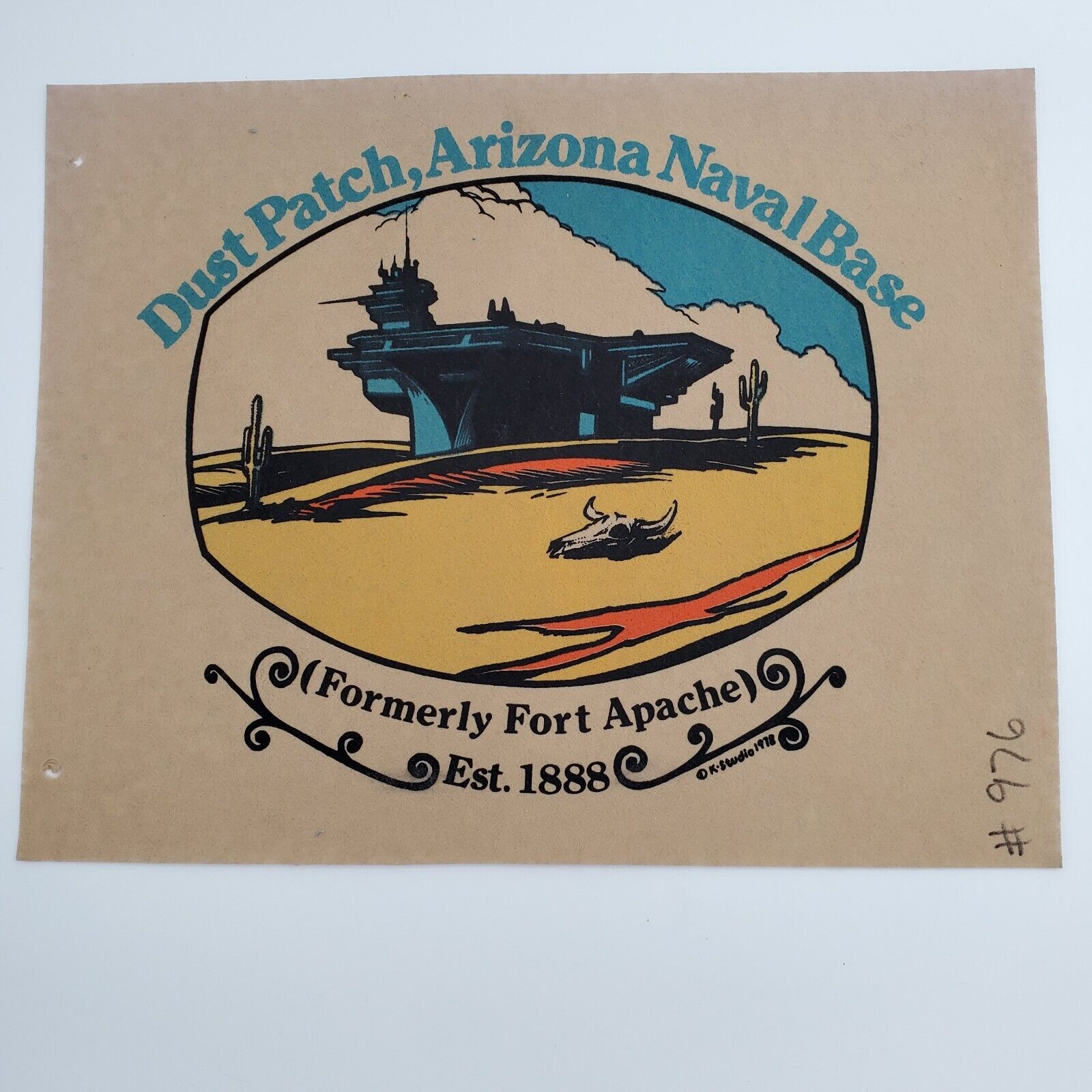 Dust Patch Arizona Naval Base Fort Apache Military Collectable Vintage K Studio