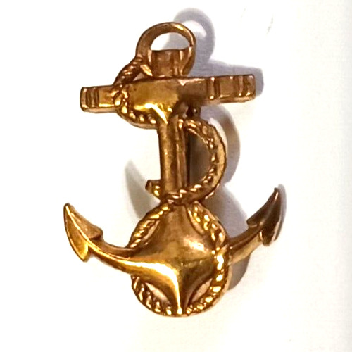 U.S. Navy Anchor & Rope Hat Lapel Pin Insignia Military Gold Tone 1/2 Inch