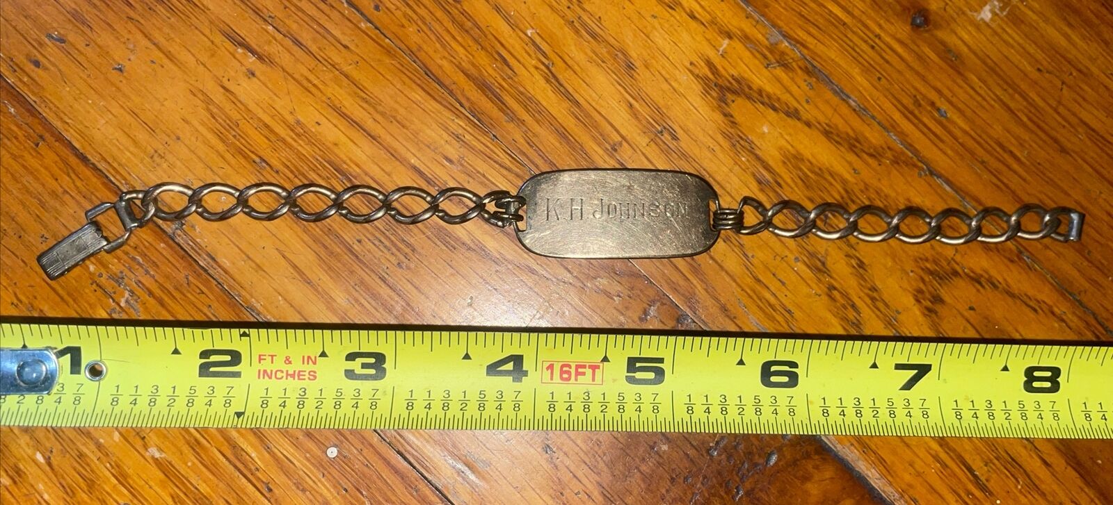 WWII US Private Purchase Gold Over Silver ID Bracelet 