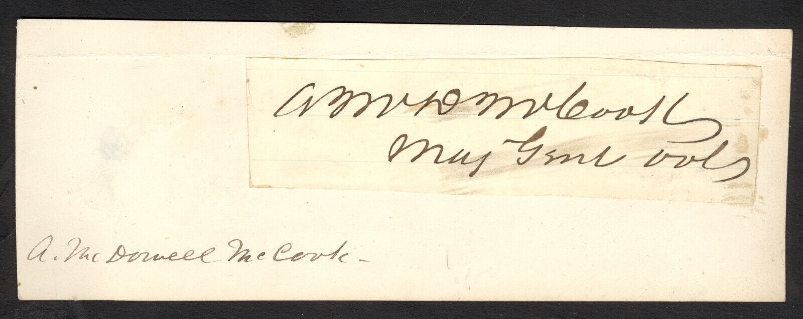 Union General Alexander McD. McCook - Clipped Signature with Rank