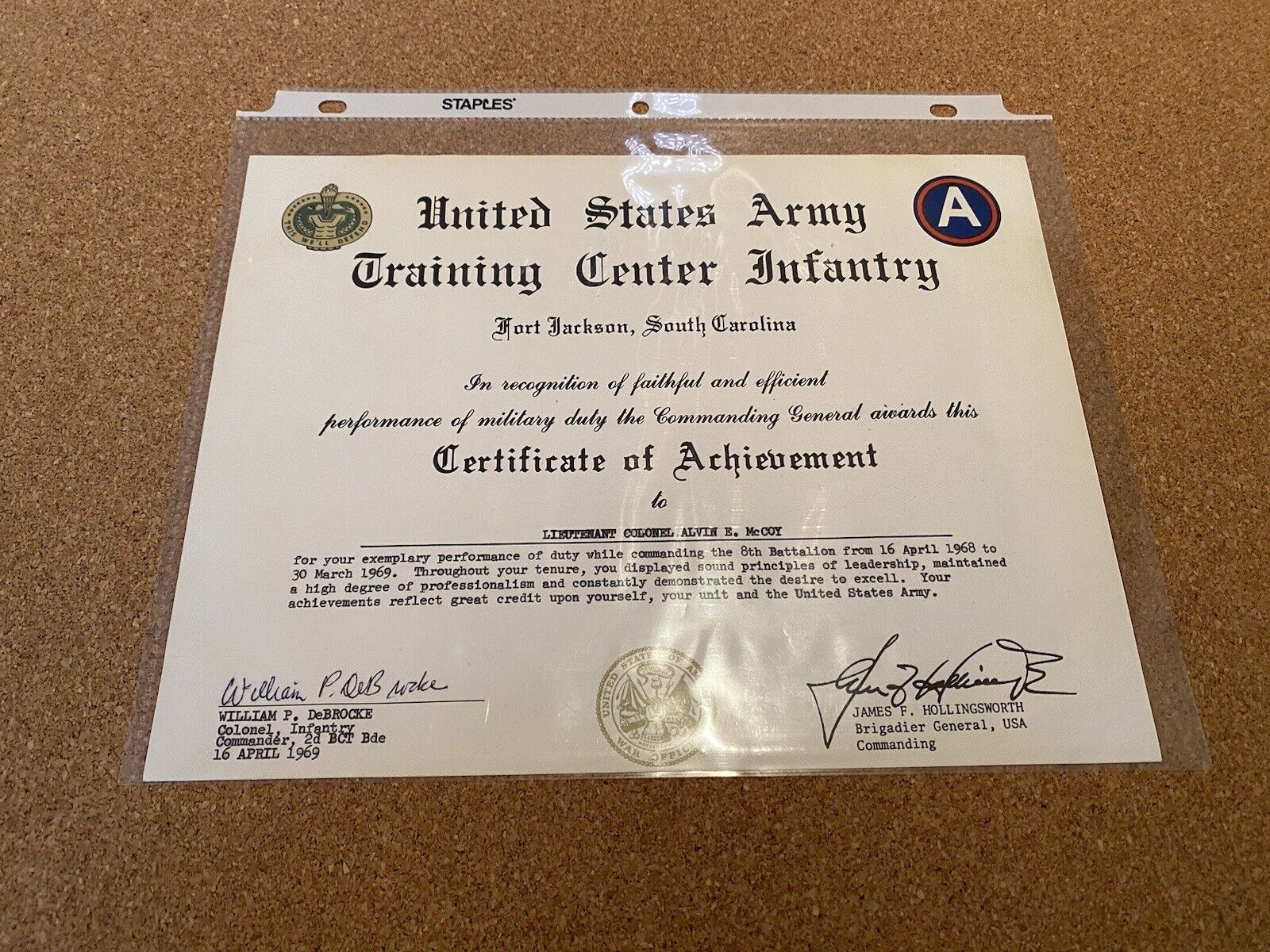 Vietnam War Certificate of Achievement 