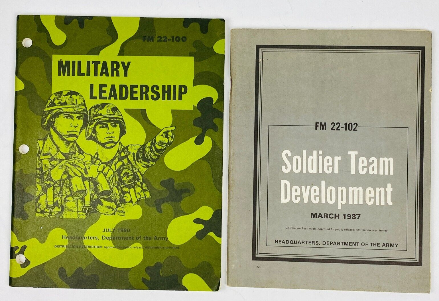 Army Soldier Team Development FM 22-102 & Military Leadership Books Vintage