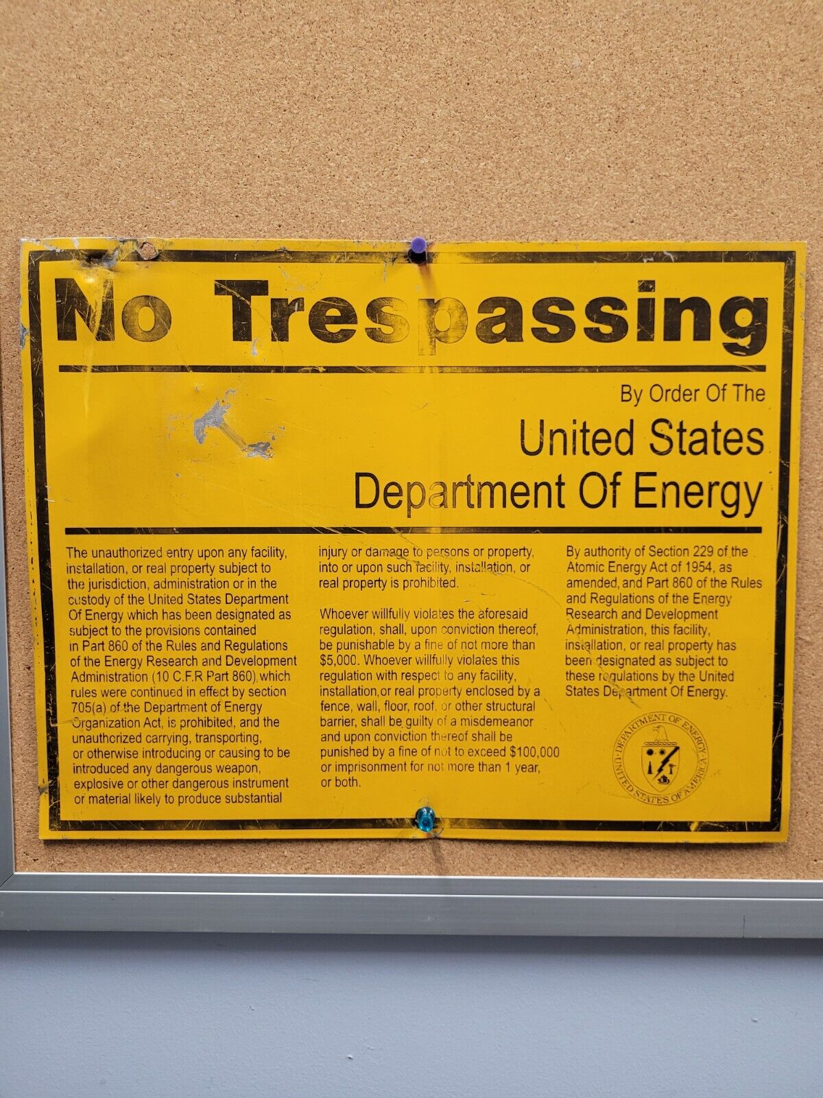 Rare Department of Energy Sign-Stranger Things 