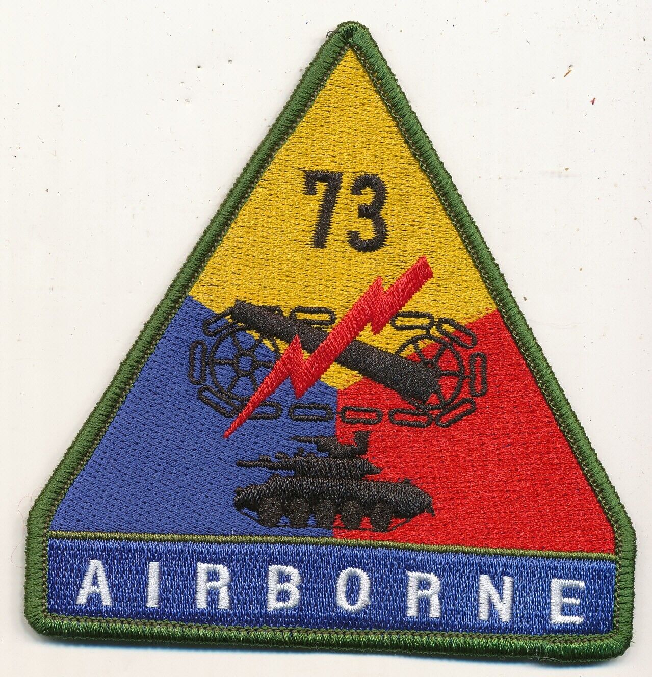 73rd Armor Regiment patch armored triangle Airborne with M551 Sheridan tank