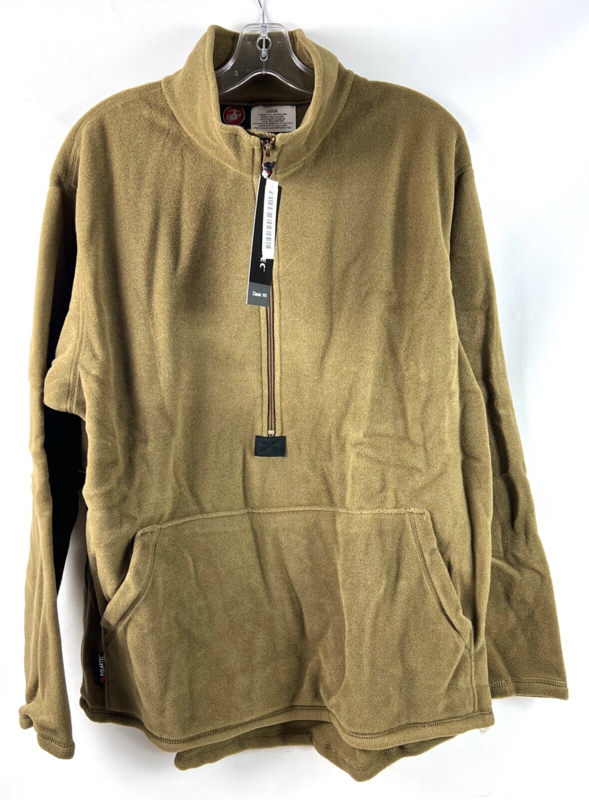New USMC Peckham Polartec Fleece Pullover Jacket Shirt Coyote Brown Large