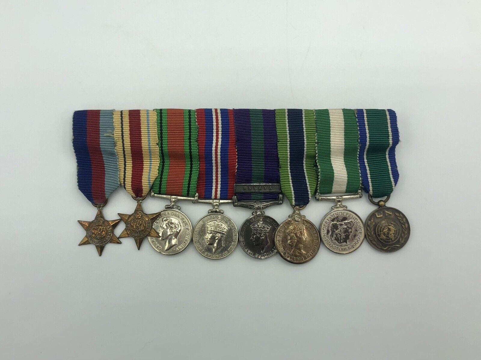 Nigeria Colonial Police Miniature Medal Group With WW2 Medals & Malaya GSM