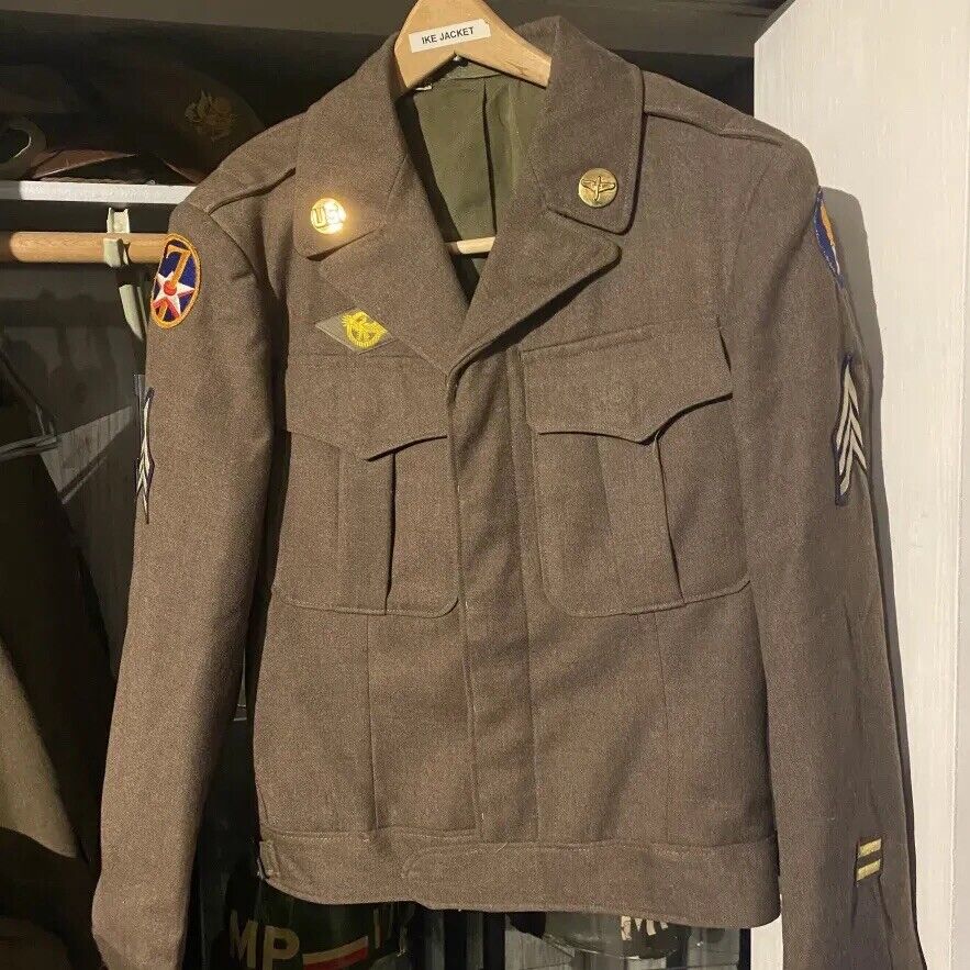 USAAF 7th Army Airforce Ike Jacket Ww2 Vtg 40s 34r Patched