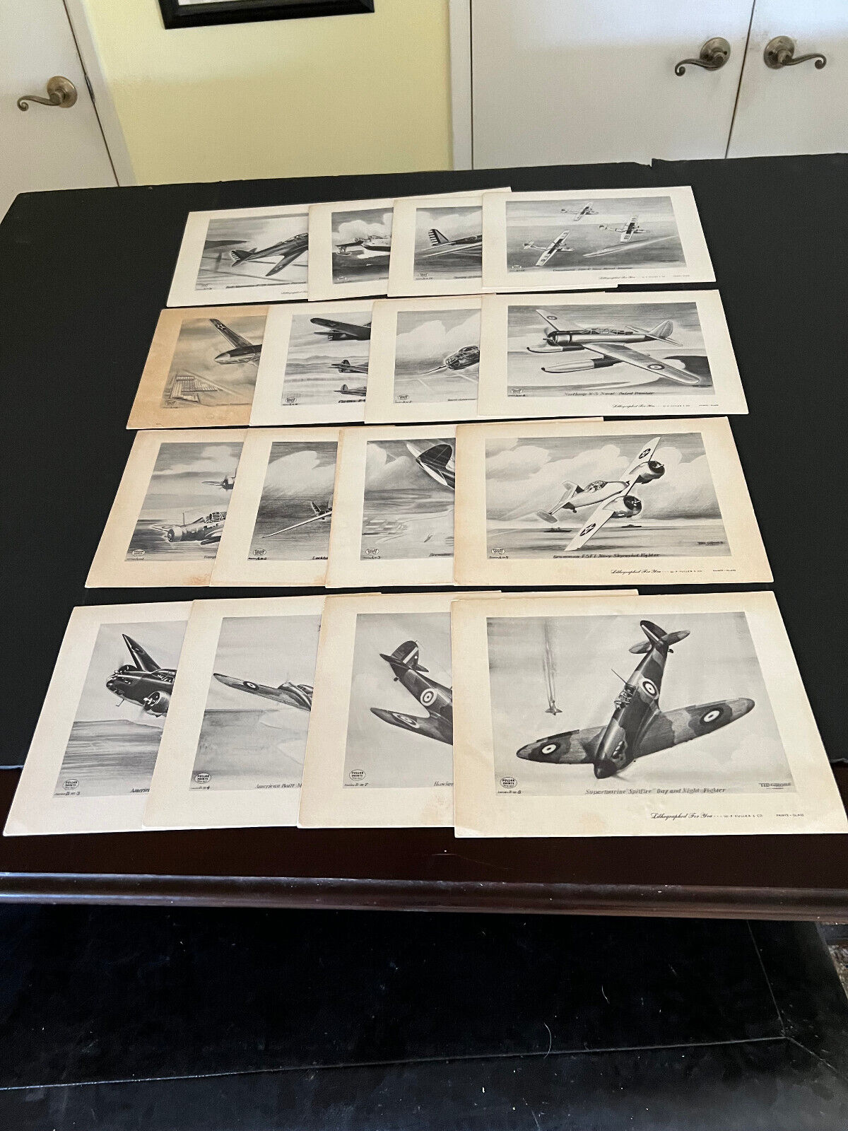 1940s Fuller Paints  Aircraft Lithographs--(16)---  Series A complete & 4 from B