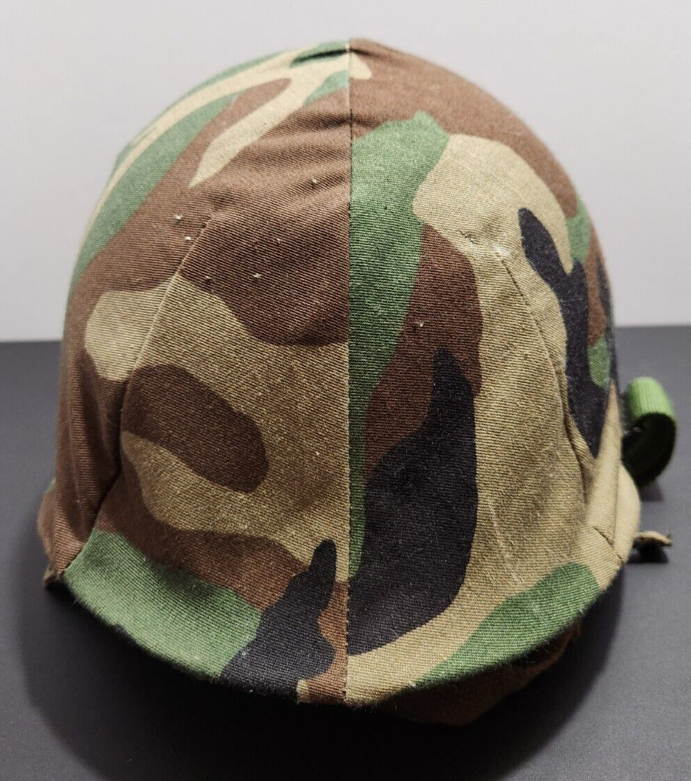 VINTAGE 1967 Vietnam War US Army Soldiers M-1 Helmet With Camo Cover