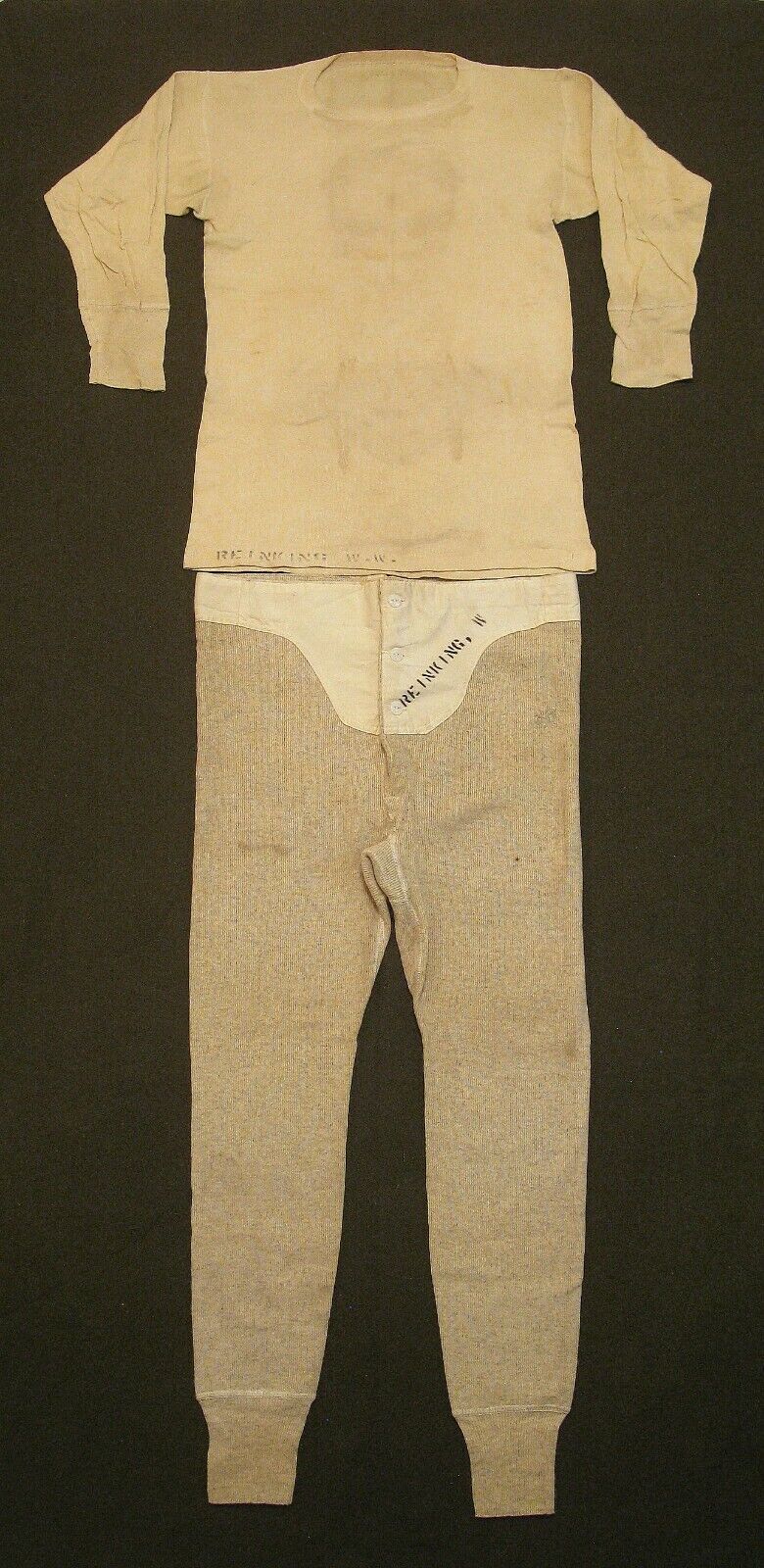WW2 U.S. Marine Corps Wool Underwear Set Medium Size Original WWII USMC Named