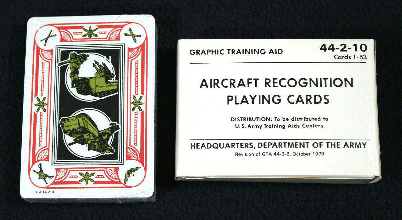 Sealed Vintage 1979 US Army Aircraft Recognition Playing Cards Deck 44-2-6