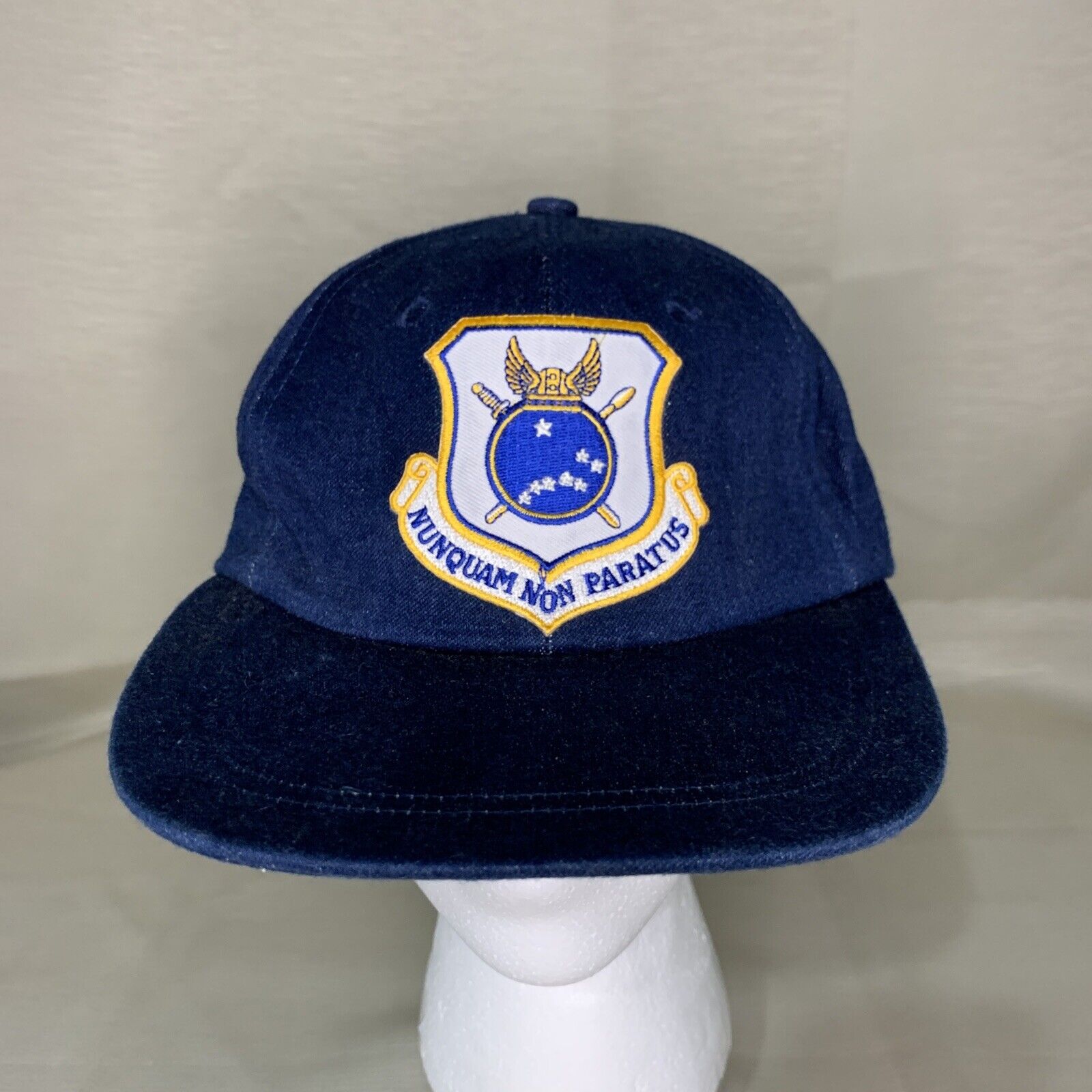 US Air Force 440th Airlift Wing Hat Cap Nunquam Non Paratus Blue Adjustable