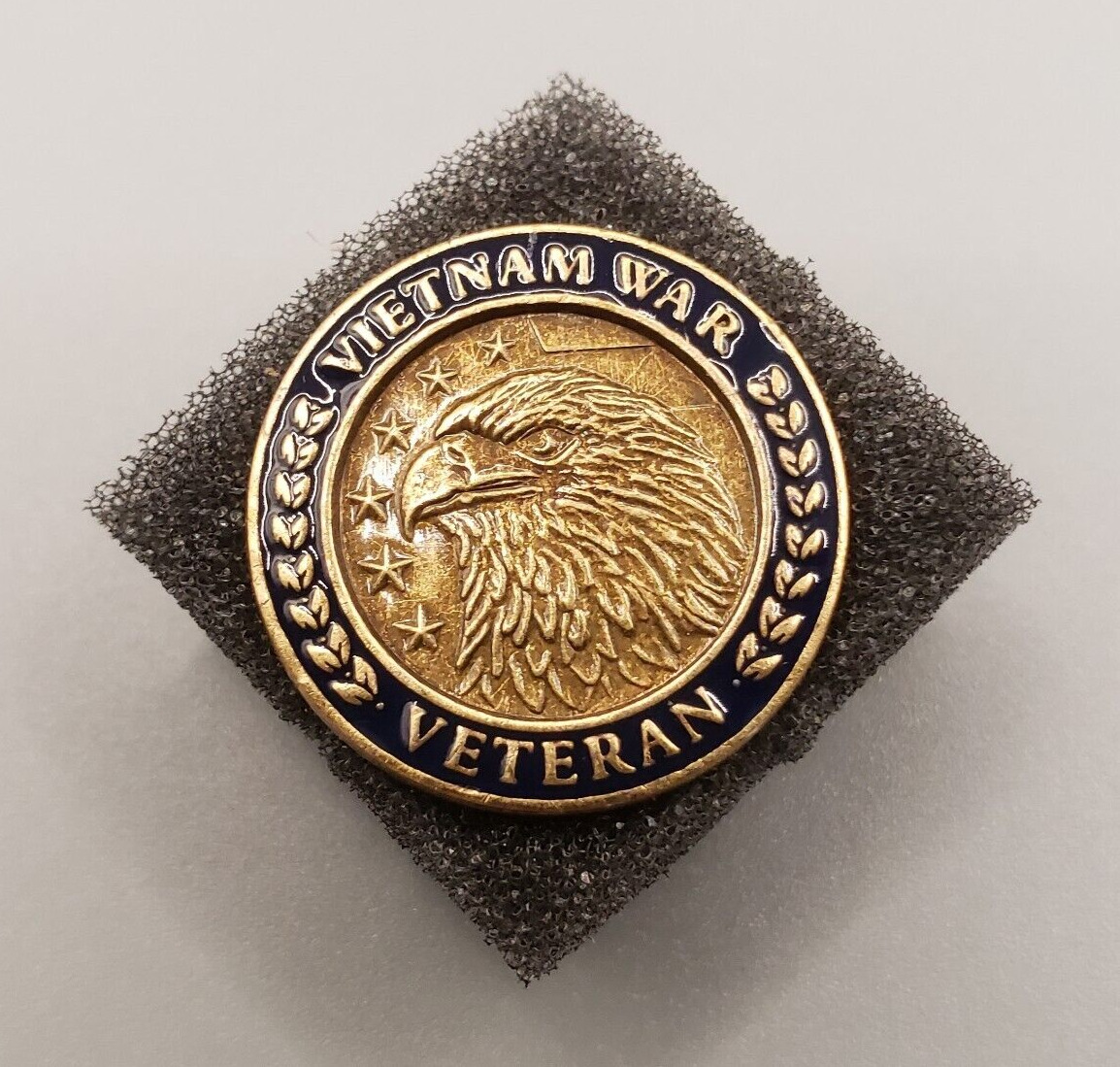 Vietnam War Veteran 50th Anniversary Eagle Commemorative Lapel Hat Pin in Case