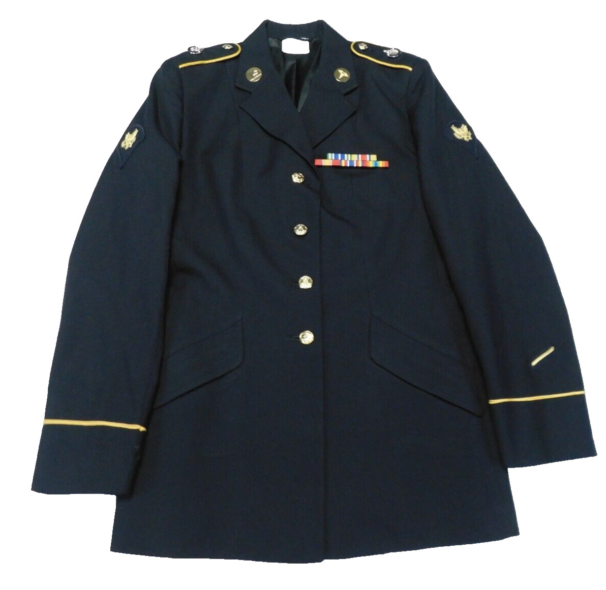 US Army ASU Coat 12 MT Women's Dress Blue 450 Poly/Wool Service Decorated Jacket