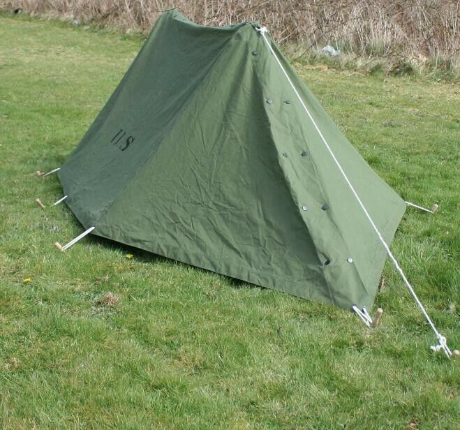 US Military Issue Shelter Half (both halves and accessories For 1 complete Tent)