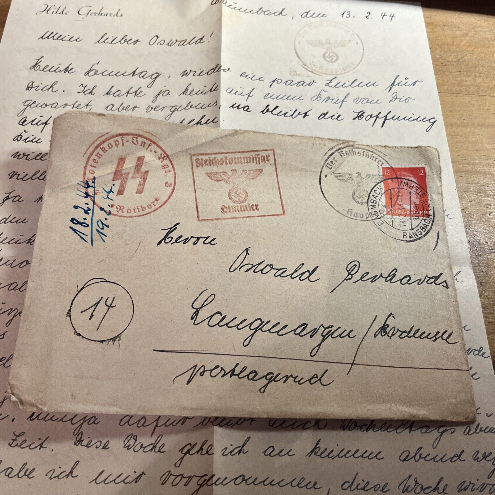 Rare WW2 German Feldpost Letter from Soldier or family Luftwaffe Lb