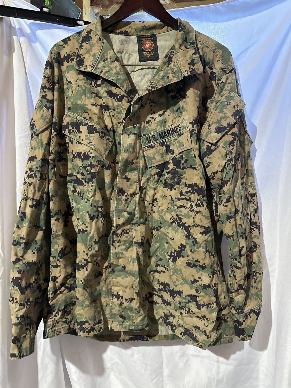 USMC Men\'s Woodland Marpat Camo Digital Jacket Blouse Marine Large Regular