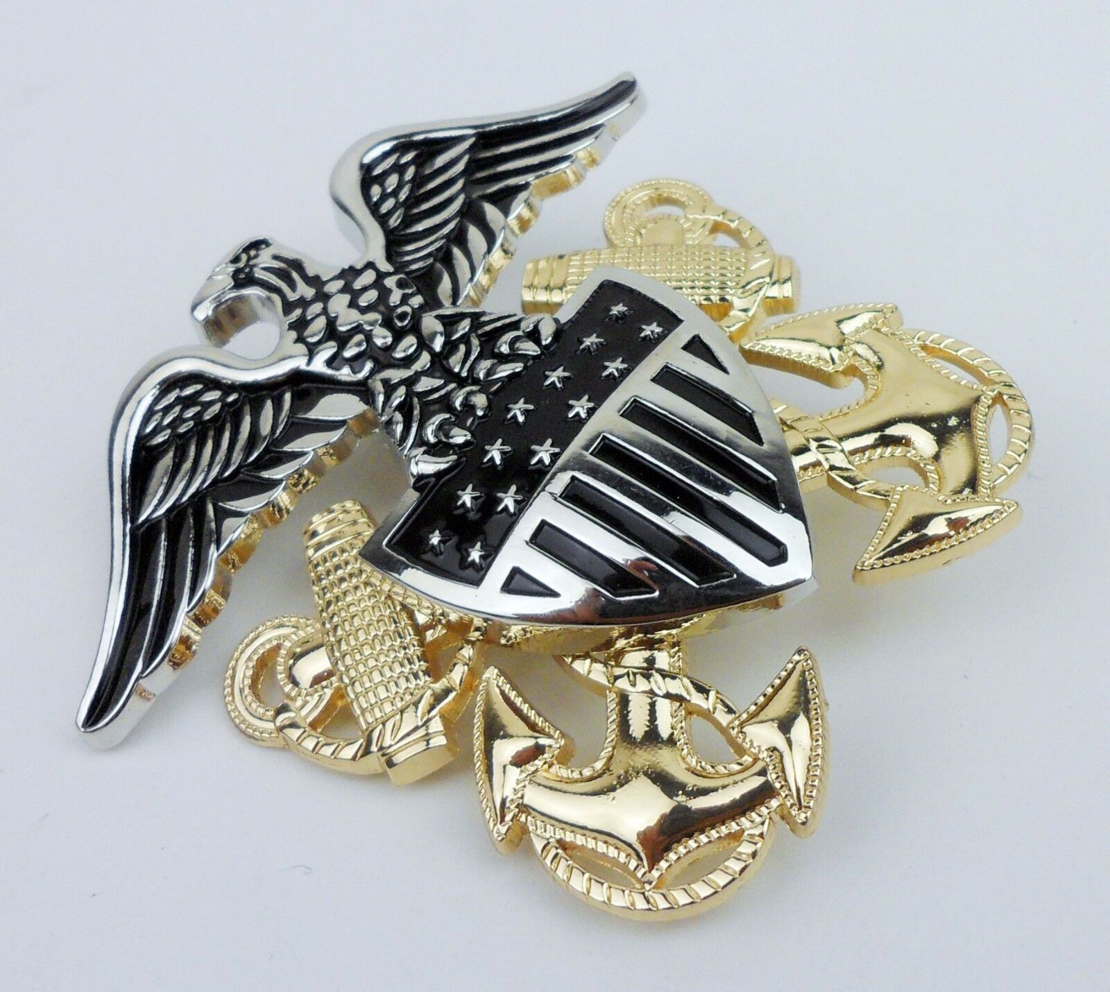 WW2 US USN Navy Officers Cap Hat Badge Pin badge Alloy Insignia-US118