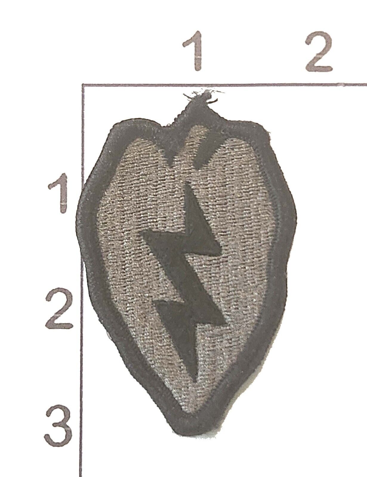 United States Army 25th Infantry Division Embroidered Patch Hook Loop Black Gray