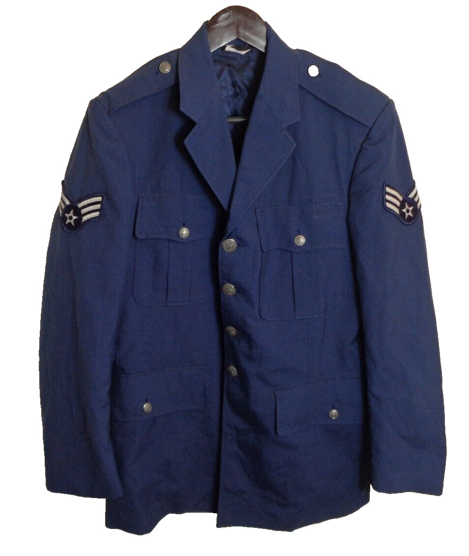 USAF United States Military Air Force Men's 39R Wool Blazer Blue Jacket Uniform