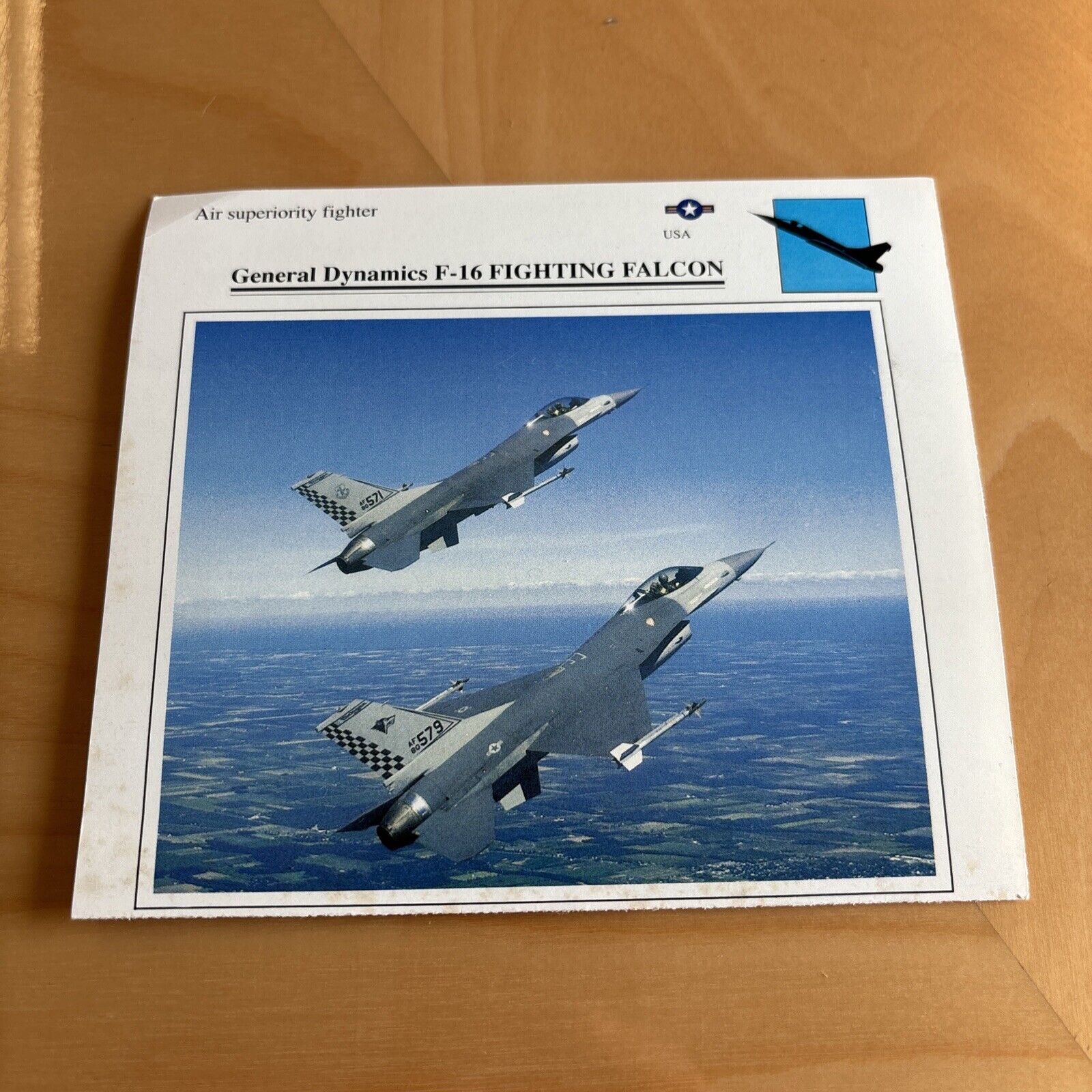 General Dynamics F-16 Fighting Falcons Card With Attachment