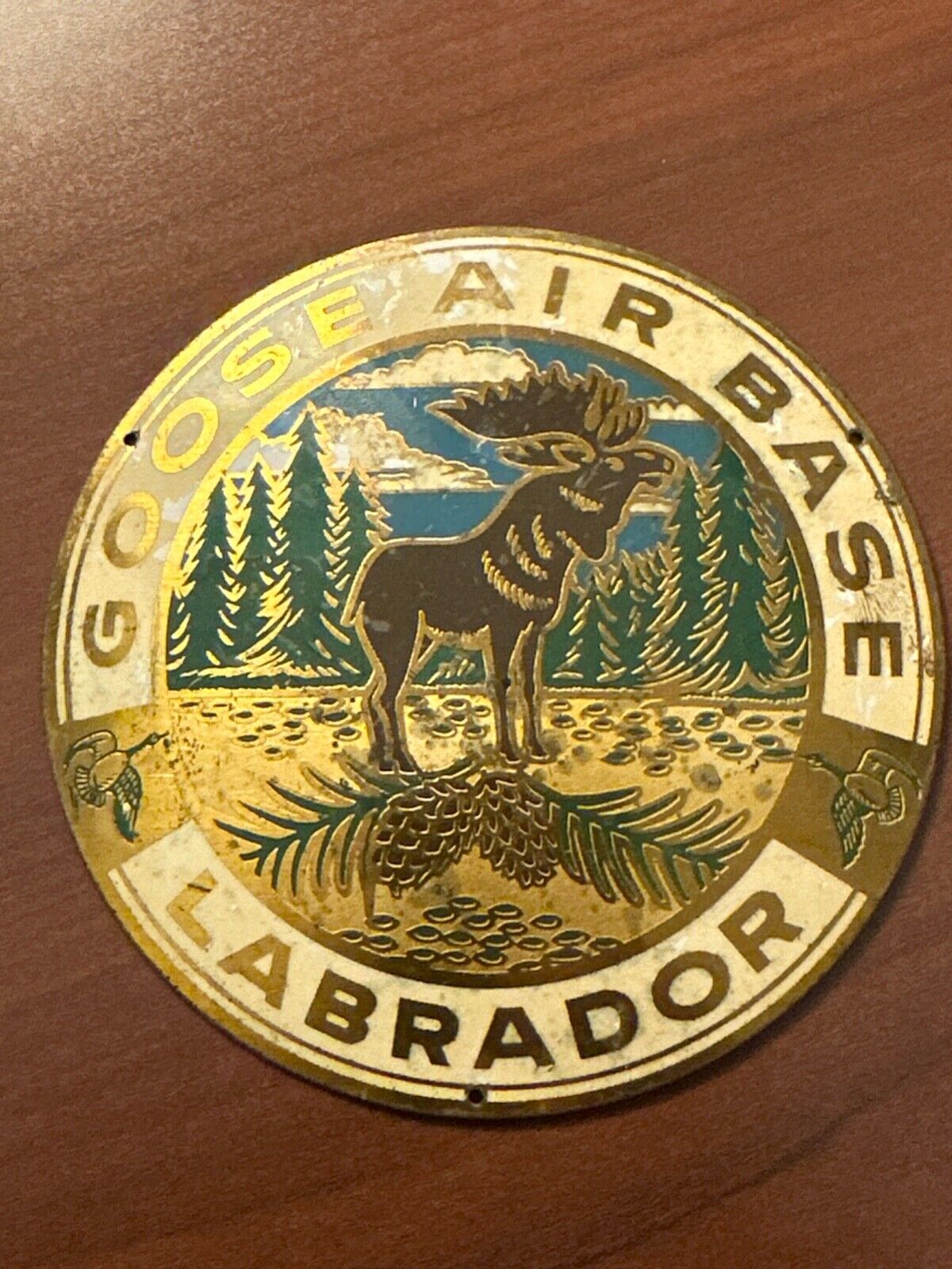 Goose Bay Air Base Labrador USAF Northeast Air Command Brass Award w/ Moose