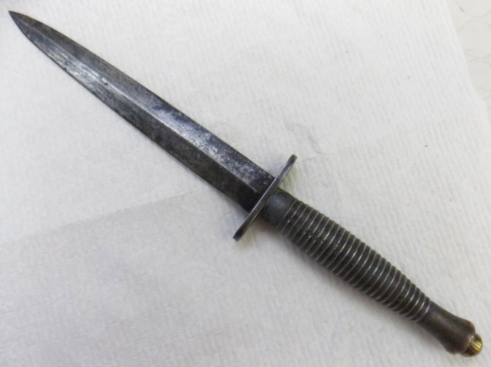 British Commando WW2 stiletto Knife over 6 inch blade no sheath England on hilt
