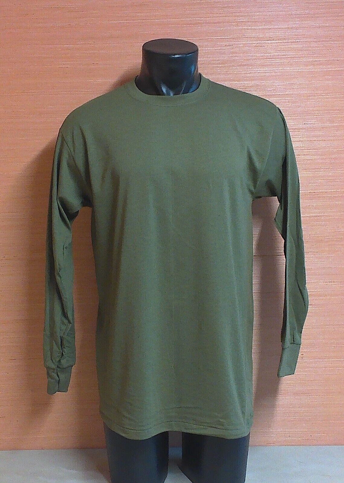 2 Pack of US Military Issue Dri-Duke OD Green Long Sleeve Uniform T-Shirts Large