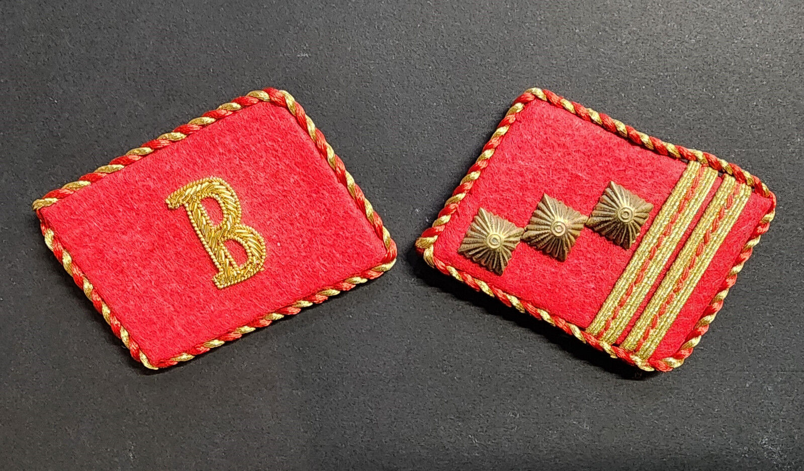 WW2 WWII German ELITE Stormtroopers B collar tabs patches w 3 pips + RZM tag