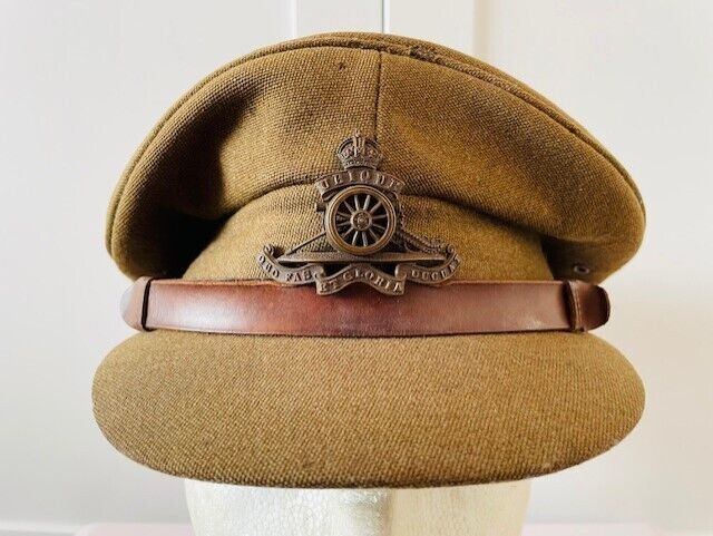 BRITISH WWII ROYAL ARTILLERY OFFICERS PEAKED VISOR CAP
